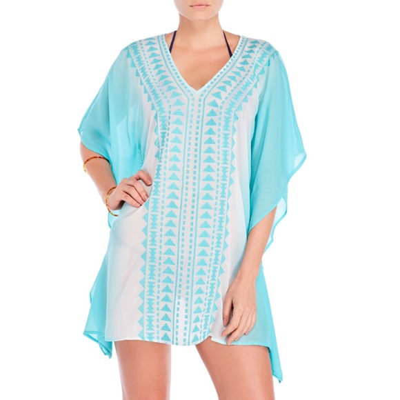 Other - Swimwear cover-up Caftan Aztec embroidered ombré